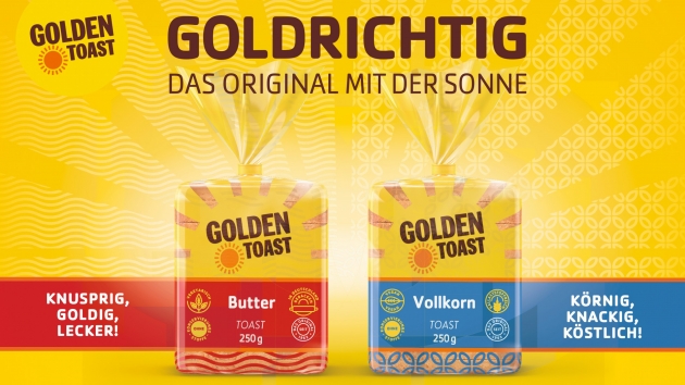 Ab dem 9. September sind Golden Toast-Produkte in neuem Verpackungsdesign erhltlich - Quelle: Golden Toast